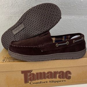 Tamarac Mens Chocolate Cowhide Shoe Comfort Slipper Size 8M